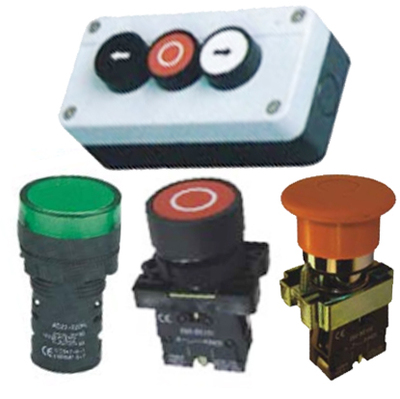 Indicator and pushbutton