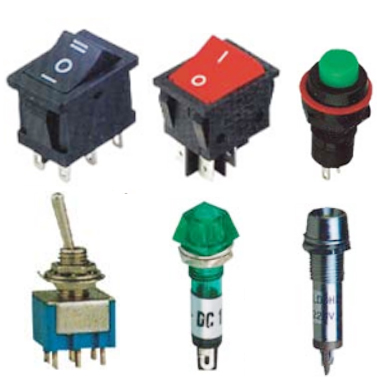 Small switch, socket and Signal lamps